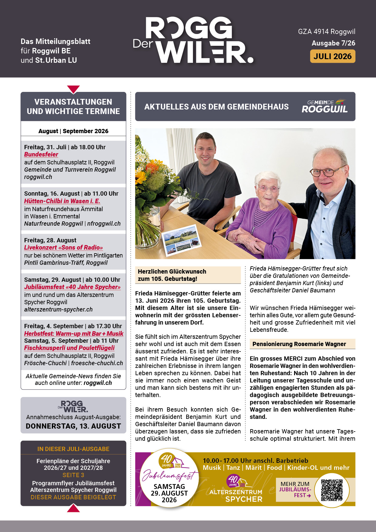 Der ROGGWILER Ausgabe 6 Juni 2024 Cover